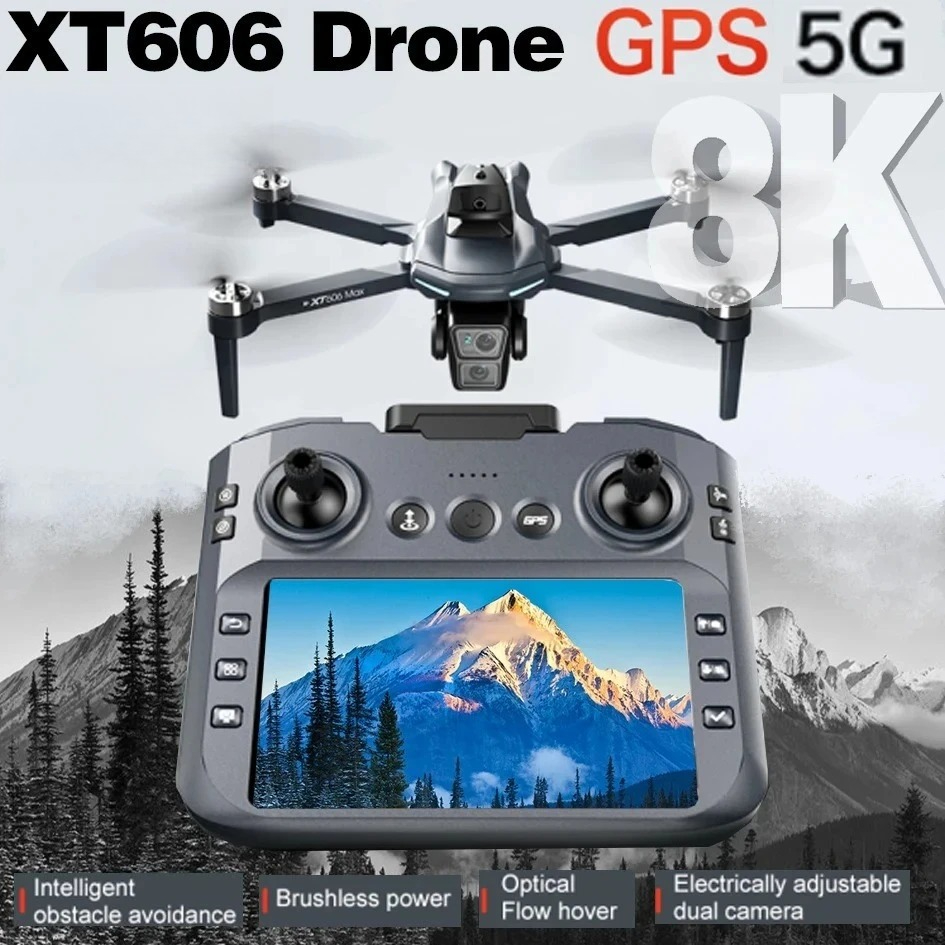 Fpv Brushless Rc Drone 4K - Drone Original XT606 Profissional com Câmera