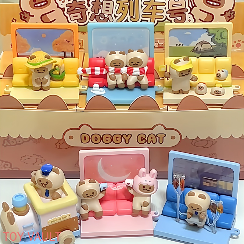 Anime Action Figure Blind Box - Genuíno Kkv Doggy Cat Fantasy Train