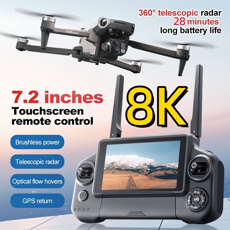 Drone RC Quadricóptero 8K com  - Fpv Brushless Rc Drone 4K avaliação e preço