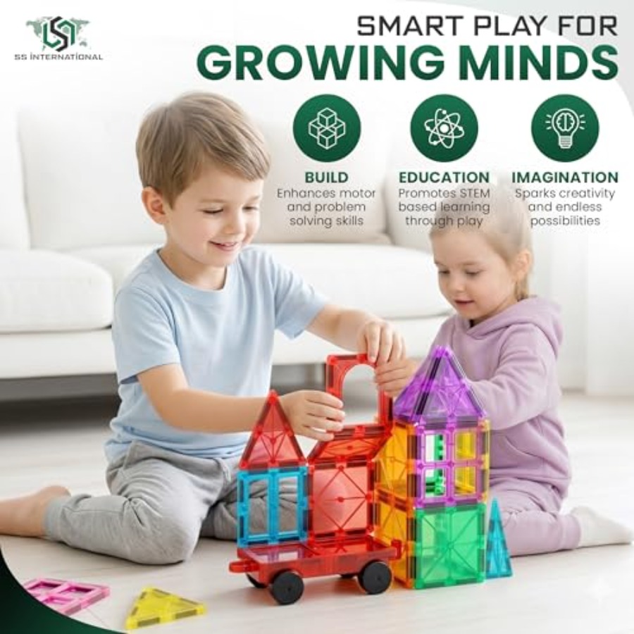 Conjunto de Construção com Blo - Magnetic Building Tiles Set 100Pcs avaliação e preço