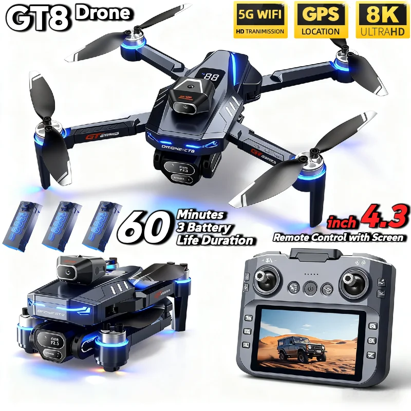 Quente para lsrc gt8 drone 4k  - Fpv Brushless Rc Drone 4K avaliação e preço