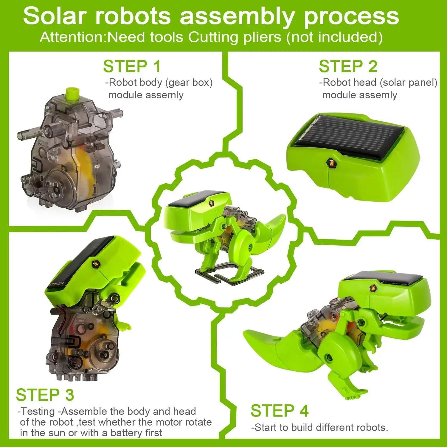 Kit Robô Solar para Crianças,  - Stem Solar Robot Kit For Kids avaliação e preço