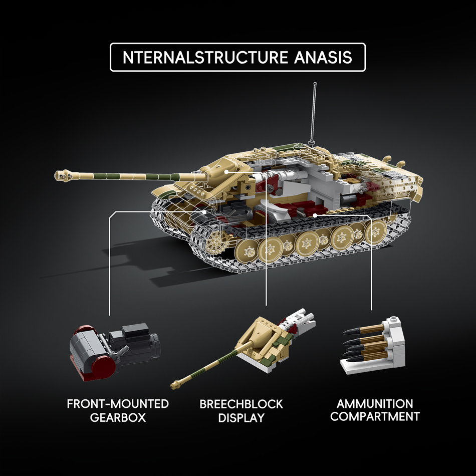 Jagdpanther G1 Sd.Kfz. Militar - Lego Compatible Military Tank avaliação e preço
