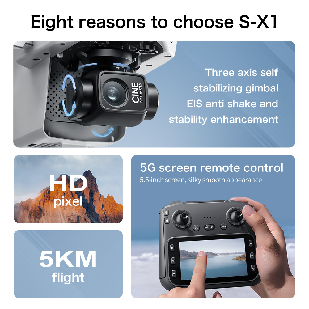 Drone GPS Original S-X1 com Câ - Fpv Brushless Rc Drone 4K avaliação e preço