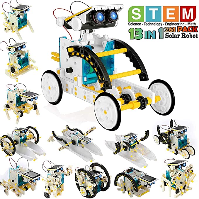 Stem 13 em 1 educação robô sol - Stem Solar Robot Kit For Kids avaliação e preço