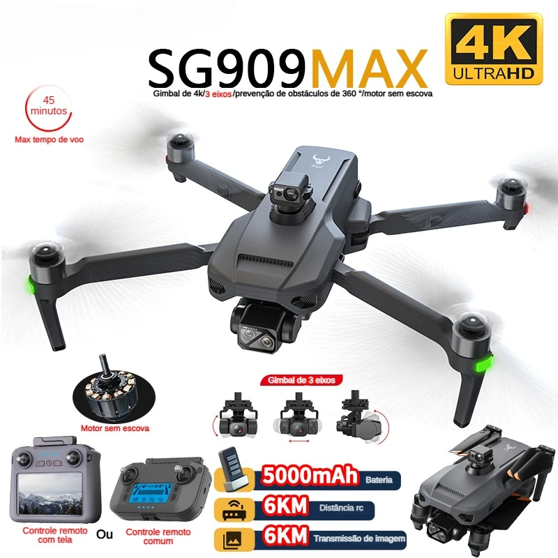 Zll sg909 sg909max drone profi - Fpv Brushless Rc Drone 4K avaliação e preço